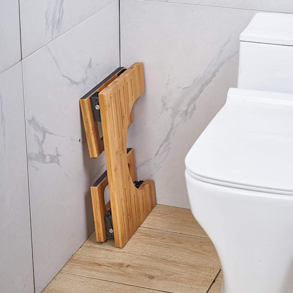 Bambus foldbar toiletstol - træ fysiologisk squat - toilet