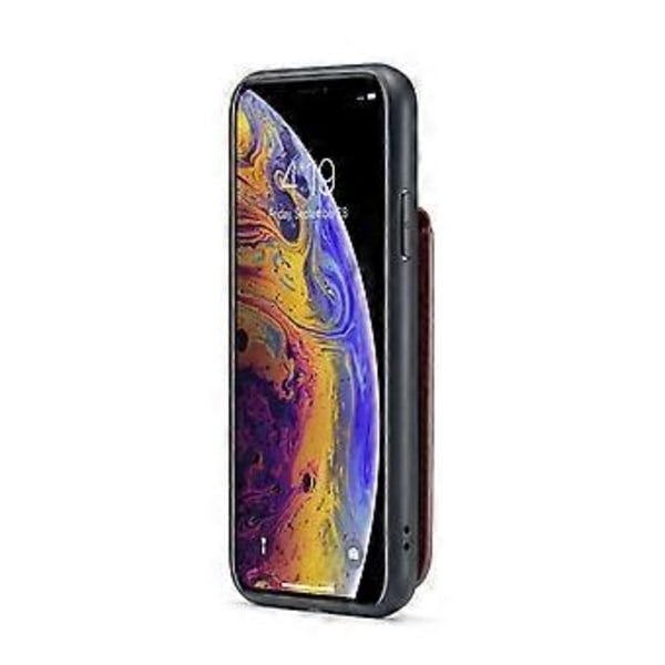 Crazy Horse PU -kotelo iPhone XR:lle Wine Red