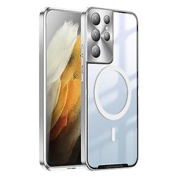 Frostat Metall Skal för Samsung Galaxy S21 Ultra Silver