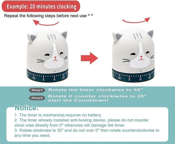 Rød Dollar Mekanisk Sød Køkken Timer (Grå), Juleferie