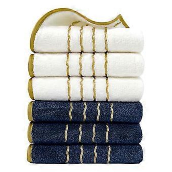 6-delt Håndklesett Velvet Spun Svært Absorberende Mykt Badehåndkle Egnet For Baderom Spa Gym C