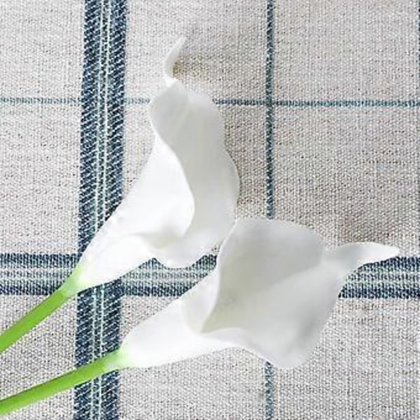 20 stk. Calla Lily Kunstige Blomster Bryllupsbuket Blomsterdekoration (Hvid)