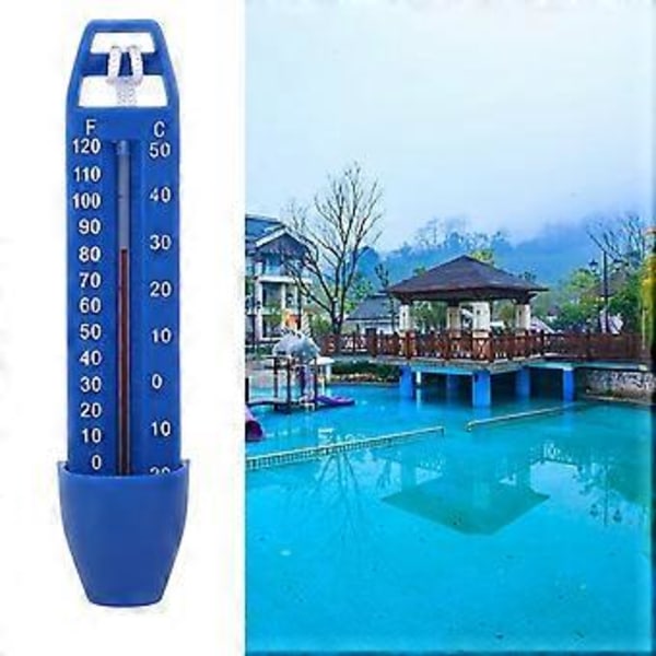 Flydende pooltermometer vandtermometer med snor til swimmingpool spa badekar