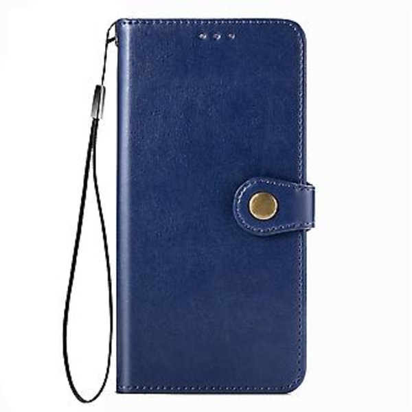 Yksivärinen nahkakotelo Samsung Galaxy M31s -puhelimelle Blue