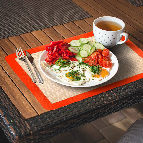 3-delad set med non-stick bakplåtar, 30 x 40 cm silikonbakplåt, värmebeständig, återanvändbar vinklad silikonplåt, bakugnsplåt