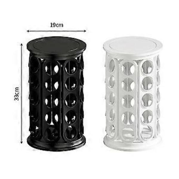 Karrusel Stand 40 Pods Opbevaringsstativ Roterende Kaffekapsel Organizer 360-graders Roterende Kaffe White