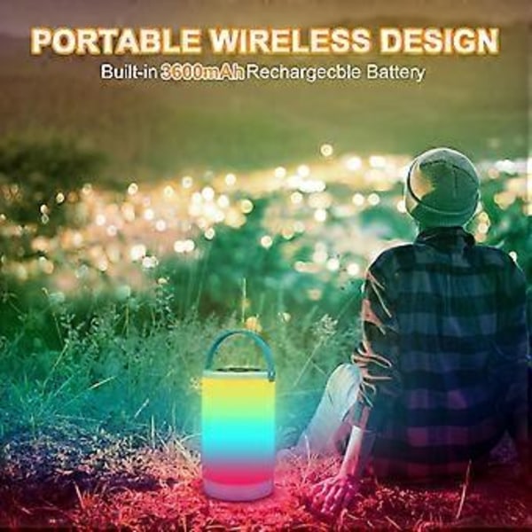 Bærbar Bordlampe, Oppladbar Berøringssensor Sengelampe med RGB Fargeskiftende Modus & Dimbar Varmhvit Lys & Minnefunksjon Nattlys for