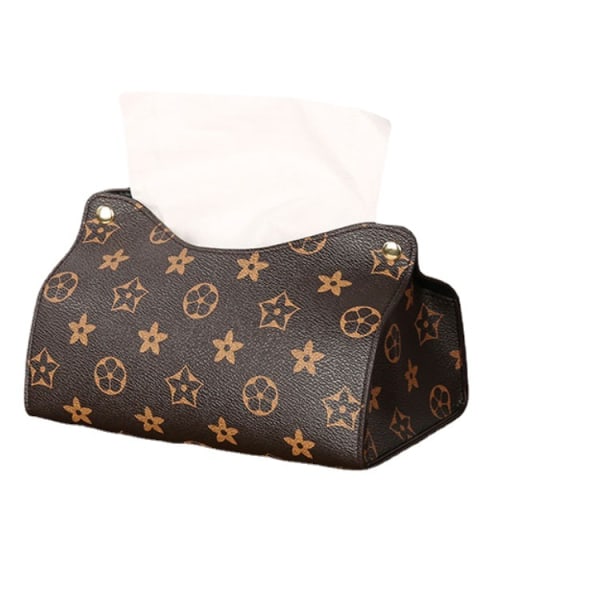 Tissue Case Box Container Pu Mönster Servetthållare Papper Väska Cos