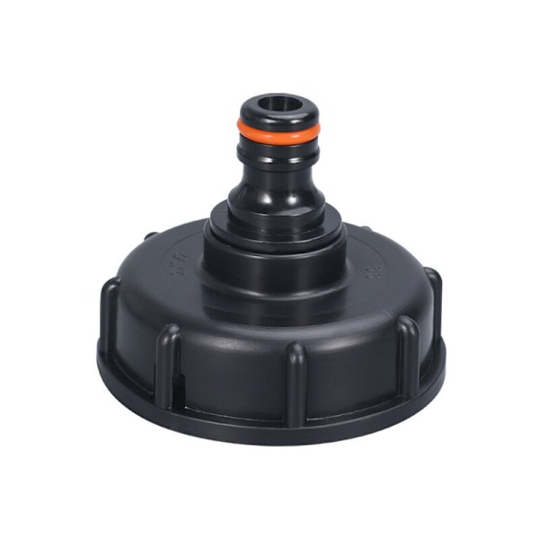 IBC-tankadapter, S60x6 grov gängad förvaringstanklock, Fonepro 1/2\" vattenkranadapter svart