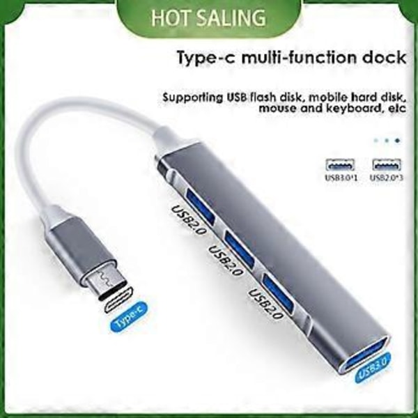 RYRA 4-porttinen USB 3.0 -keskitin, jatkojohdot, tyyppi C, nopea OTG-monijakajasovittimet USB