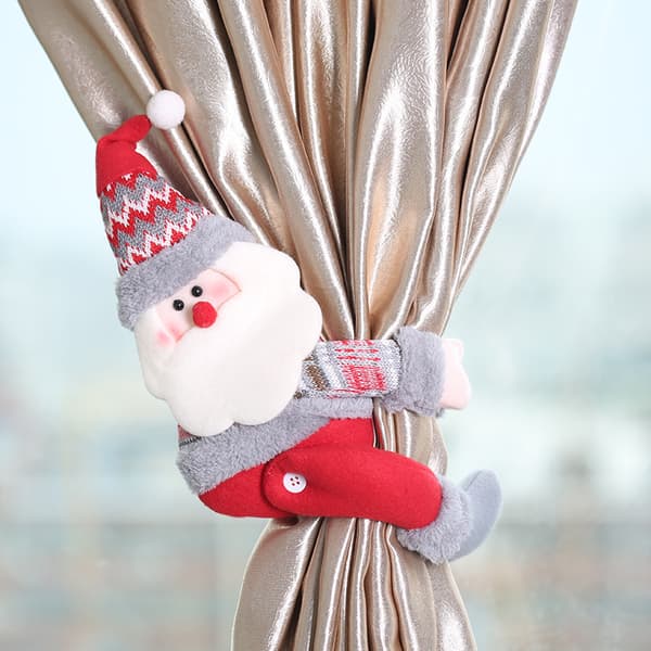 Jultomten Älg Jul Gardiner Spänne Dockor Prydnad God Jul