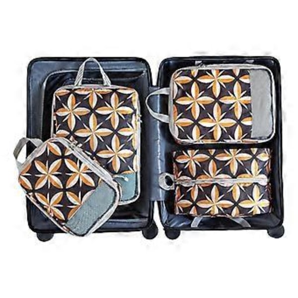 4 Stykker Robuste Pakkekuber for Koffert Funksjonelle Kompresjonspakker for Organisert Reise Essensielt 5