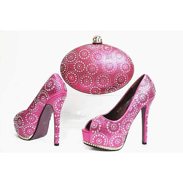 Italiensk Design Party Bröllop Högklackat Matchande Kuvertväska I Toppkvalitet.41.Rosa Pink 41