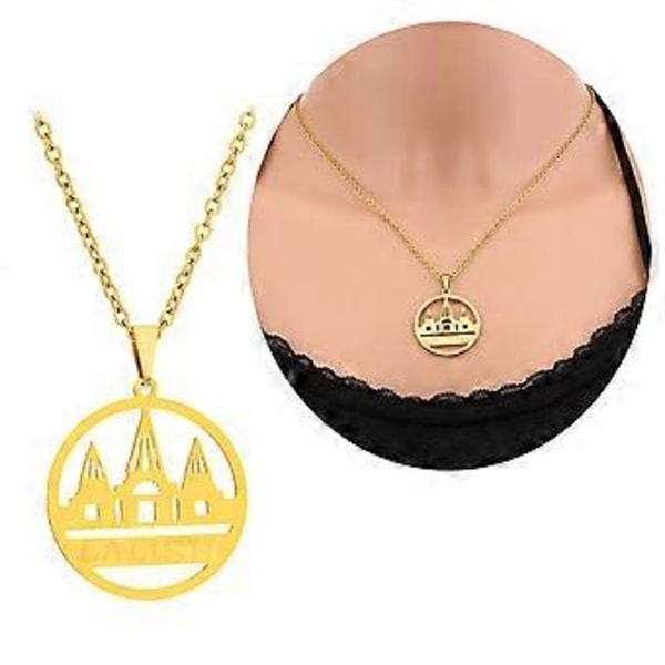 Hieno etninen Yazdi Lalish -temppeliriipus kaulakoru, herkkä solisluuketju, kaulakorukoriste, kaulakorutarvike, viehätys Silver