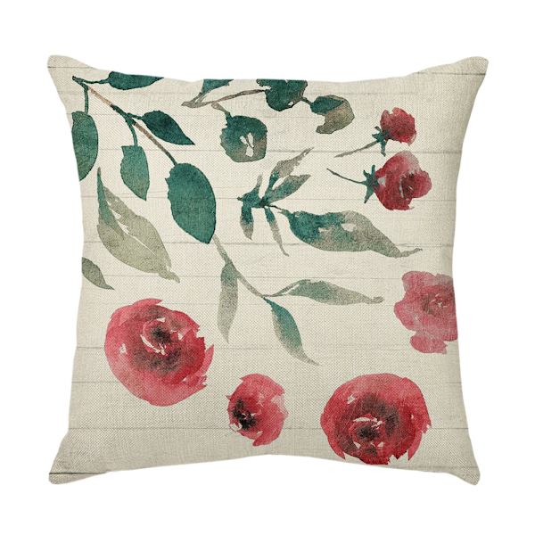 Set med 4 kuddfodral 45 x 45 cm vackert blommönster