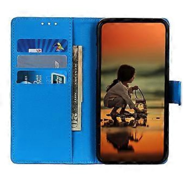 Plånboksfodral för Motorola Edge 60 Fusion 5G PU Läder Telefonskal Litchi Textur Blue