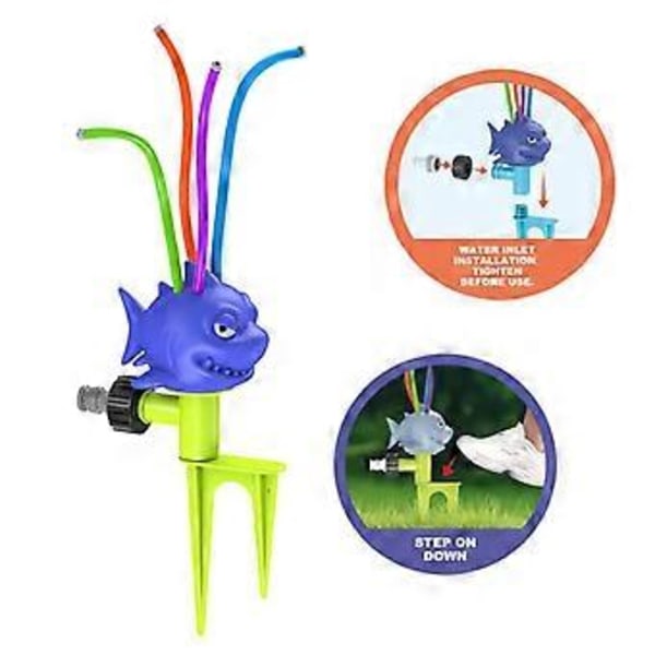 Tegneserie Vandspreder Børn Sprøjte Vand Legetøj Sprøjte Legetøj Spreder Strand Udendørs Svømme Legetøj Have Gård Forsyninger Shark sprinkler