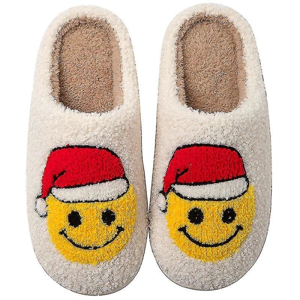 Cute Smile Christmas Plush Slippers.38-39.