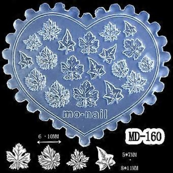 Kreativ Neglekunst Silikonform for Enkel Mønster- og Designlaging Myke Materialer Passer Ulike Negleformer og Lengder MD154