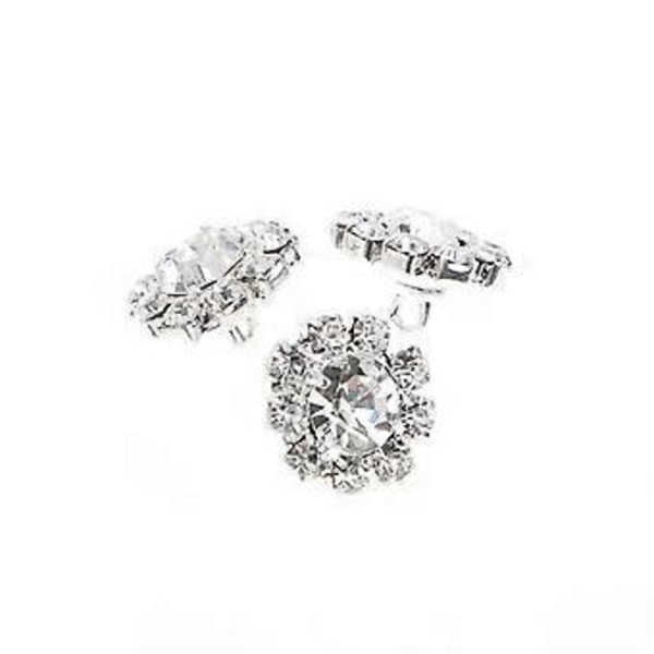 5 stk. 12 mm runde rhinestones skaftknapper syhåndverk pynt DIY annet