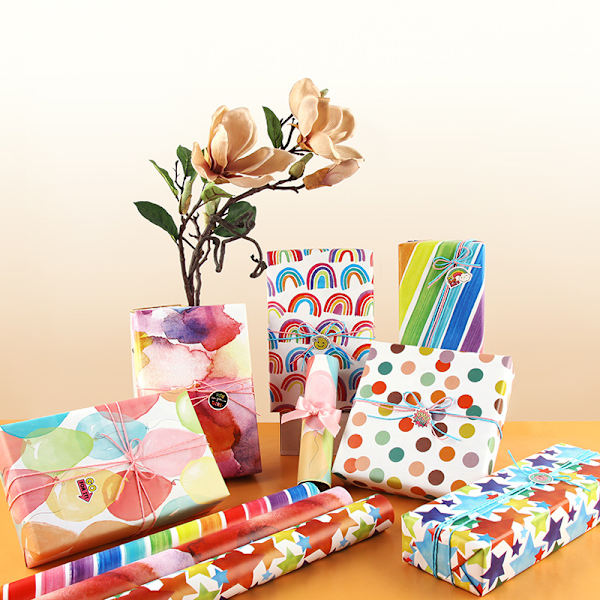 6 ark presentpapper för födelsedagspresenter, presentpapper för födelsedagar, G