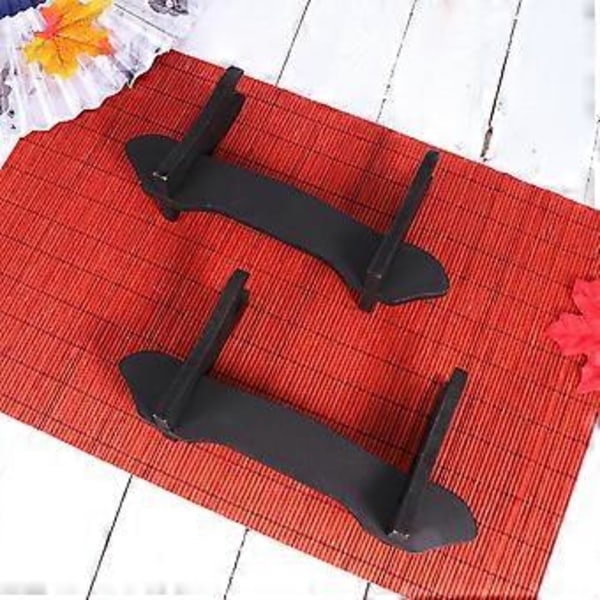 2 stk. Sverdstativ Delikat Tre Katana Display Brakett Stativ Sverdfeste Stabil Organizer (Svart)