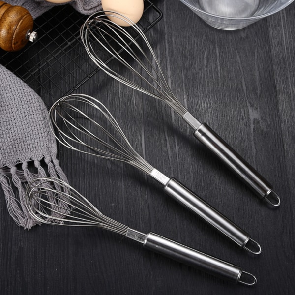 Vispset 3-pack, vispar i rostfritt stål för matlagning 8\",10\",12