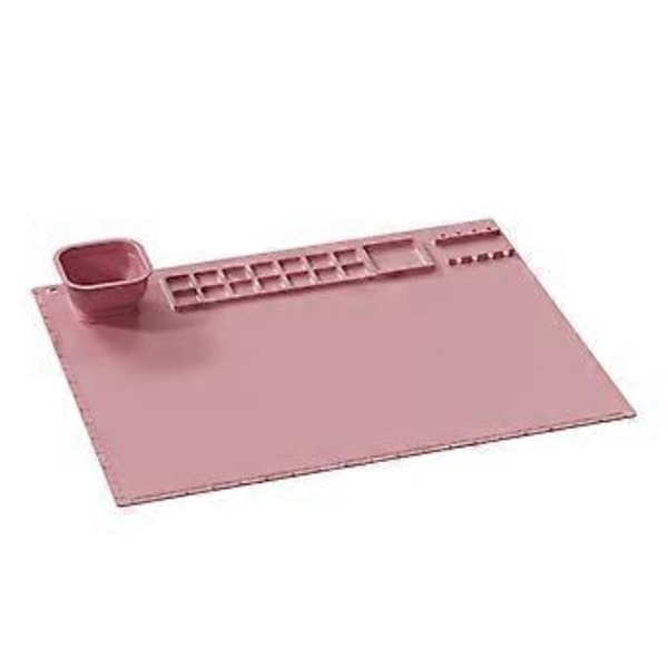 Silikone Hobby Måtte til Børns Kunstneriske Kreationer, Multifunktionel Hobbyunderlag til Kunstmaling, DIY Ler Projekter, Kunstnerisk Kreation - Pink Pink