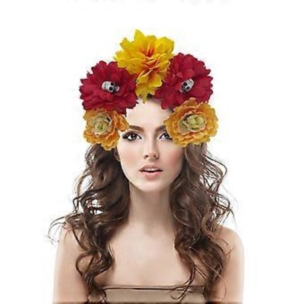 Hekse Kranie Djævel Rose Hårbøjle Mørk Blomst til Karnevaler Fest Håndlavet Gotisk Festkostume Djævel Sektion 6 Section 6