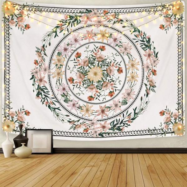1 st Floral Mandala Gobeläng för Sovrum, Estetisk, Bohémisk, Wal