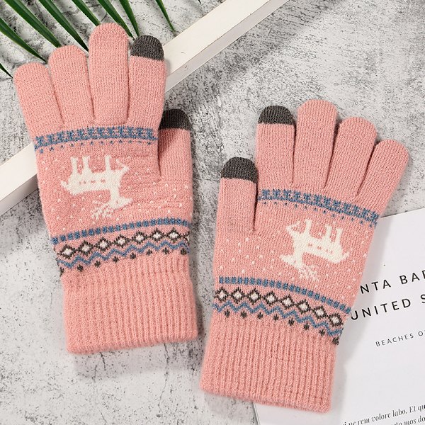 Liten hjort stil rosa+cyan 2-pack, magiska handskar, damuppvärmning
