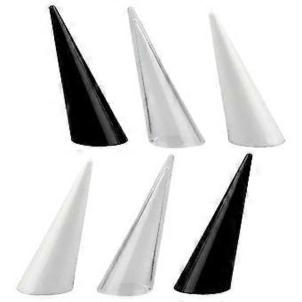 6 stk. Fingerring Display Stativer Kegleform Ringholdere Chic Ringstandere (Assorteret Farve)