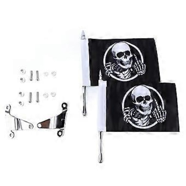 Flagstangfeste for bagasjelokk med Skull-flagg L R Erstatning for Gold Wing Tour DCT 20182020