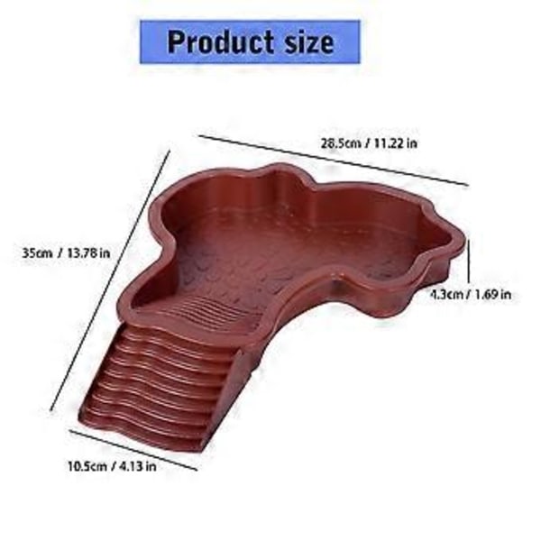 Sköldpaddsskål med ergonomiska steg, 4,3 cm djup, reptålig för inom- och utomhusbruk, brunröd (brunröd) Brown red