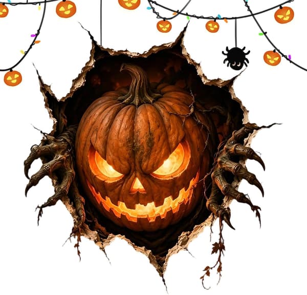 Halloween Spooky-Themed Wall Decals for Home Decor, Halloween 3D Wall Decals - D