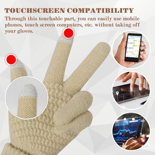 Vinterhandskar Dam - Touch Screen Varma Handskar Thermal Soft Knit