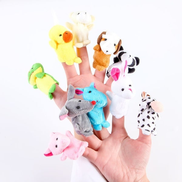 Hot selling cartoon hand puppets, finger puppets, baby children's