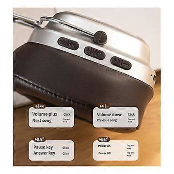 Retro Kuulokkeet Bluetooth Kuulokkeet Langattomat Opiskelijoille Musta