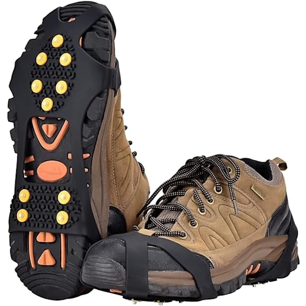 Silikon 10-tands anti-slip ispigge, vandrestøvle-ispigge, vinter udendørs fiskeri camping klatring anti-slip skocover, S