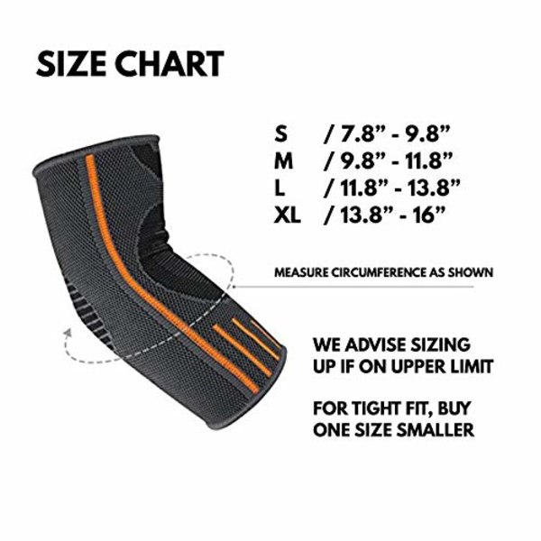 Grå Orange(M) Tendinitis Albue Støtte, Arm og Albue Kompression