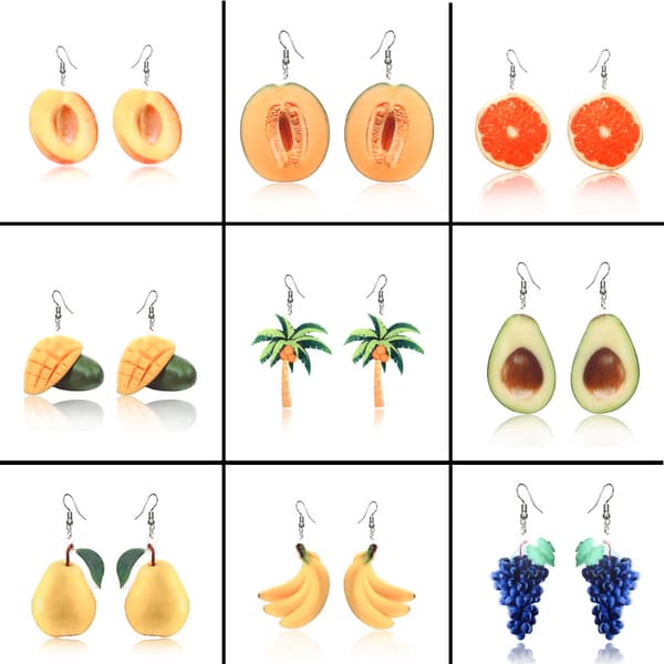 Frugt Øreringe Søde Alsidige Akryl Øreringe - Avocado