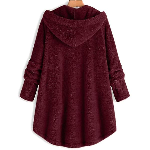 Damejakker Hætte Teddy Bear Fleece Overtøj.L.Grå Grey L
