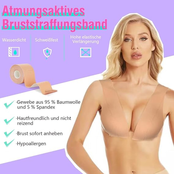 Axelbandslös Självhäftande BH Med Bröstlyft Självhäftande