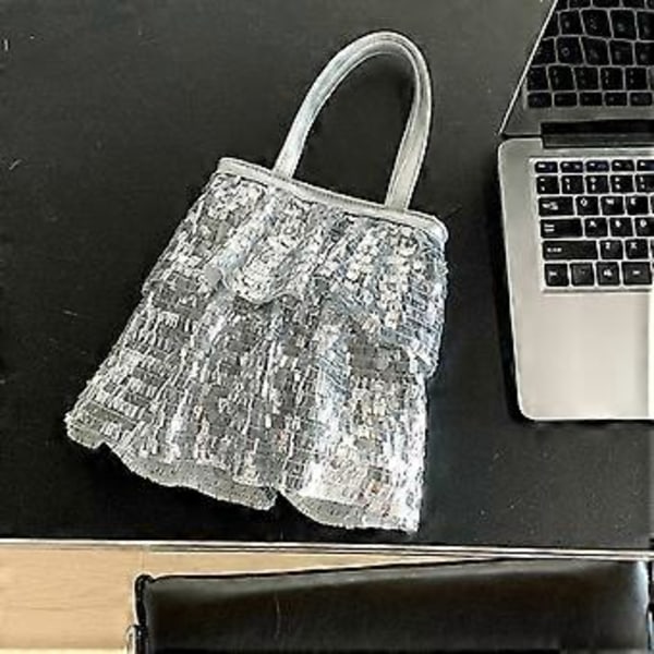 Tygväska Trendig Axelväska Paljetter Hobo-väskor Enkla Handväskor Satchel Dam Casual Handväska för Arbete Dejting Universitet Kaffe Coffee