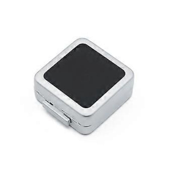 Fyrkantig Metall Ren Diamant Display Organizer Smyckesförvaring Present Ädelstenar Box Silver Svart Mjuk Svamp Kudde Lös Silver S Silver S