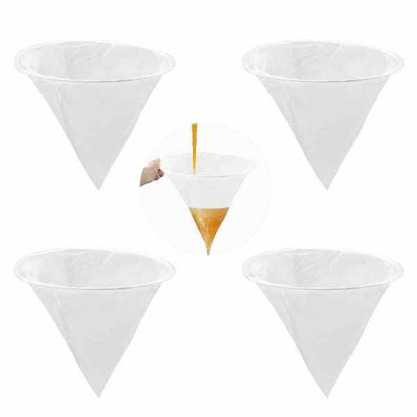 (150 Mesh) 4 st Honungsfilter Sil, 38x34cm Konisk Honung