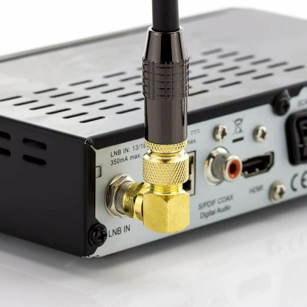 4 st högra vinkel tumme F-huvudadapterkabel TV Set Top Box-omvandlare