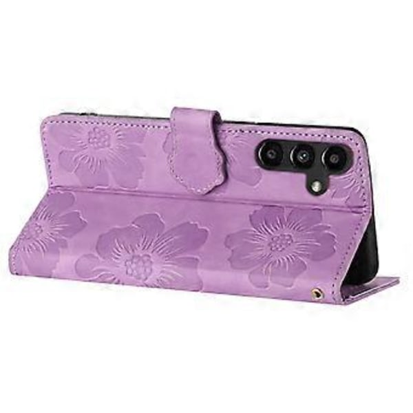 Til Samsung Galaxy A16 5G/A16 4G Etui Blomsterdesign Læder Wallet Telefon Cover med Håndledsrem Style C