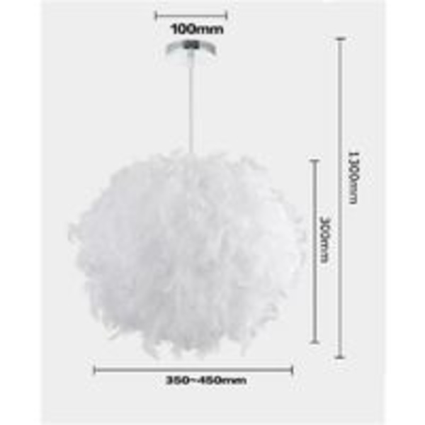 1 kpl höyhen riipus kattokruunu 30 cm E27 40W valkoinen