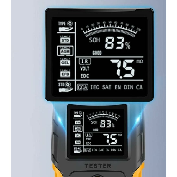 Bilbatteritester 12V/24V LCD digital batterianalysator Bildiagn